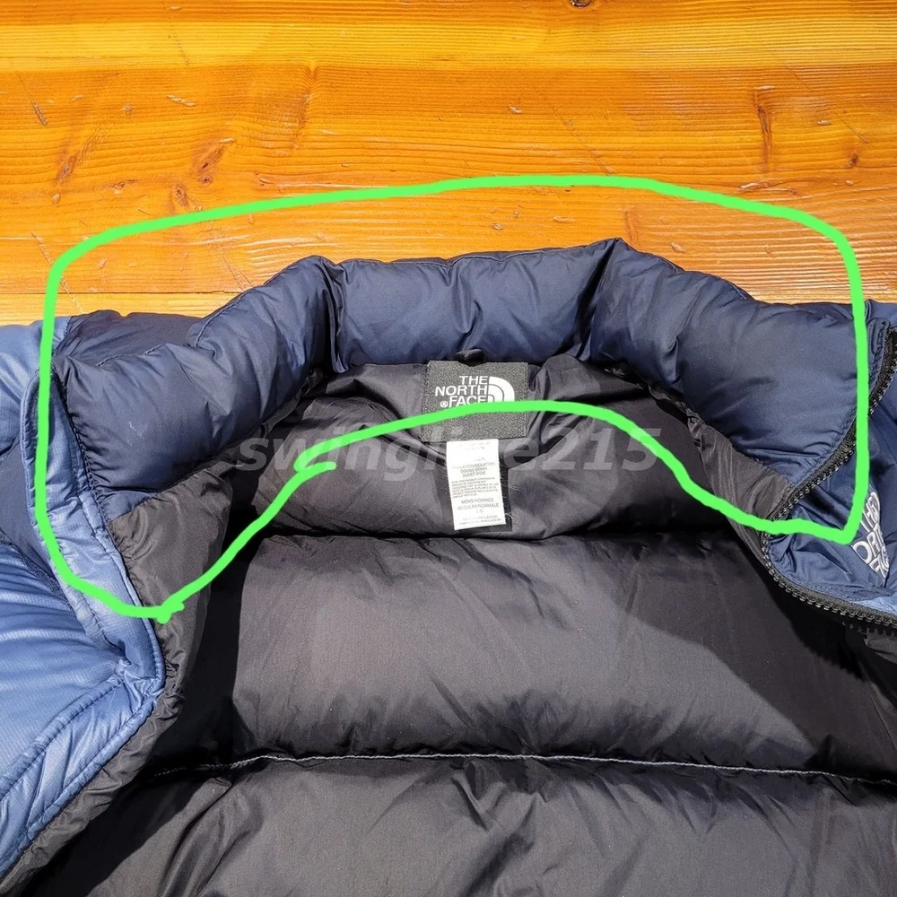 Vintage 00s North Face Nuptse 700 Goose Down Puffer Jacket Men Blue Men L - Picture 5 of 11